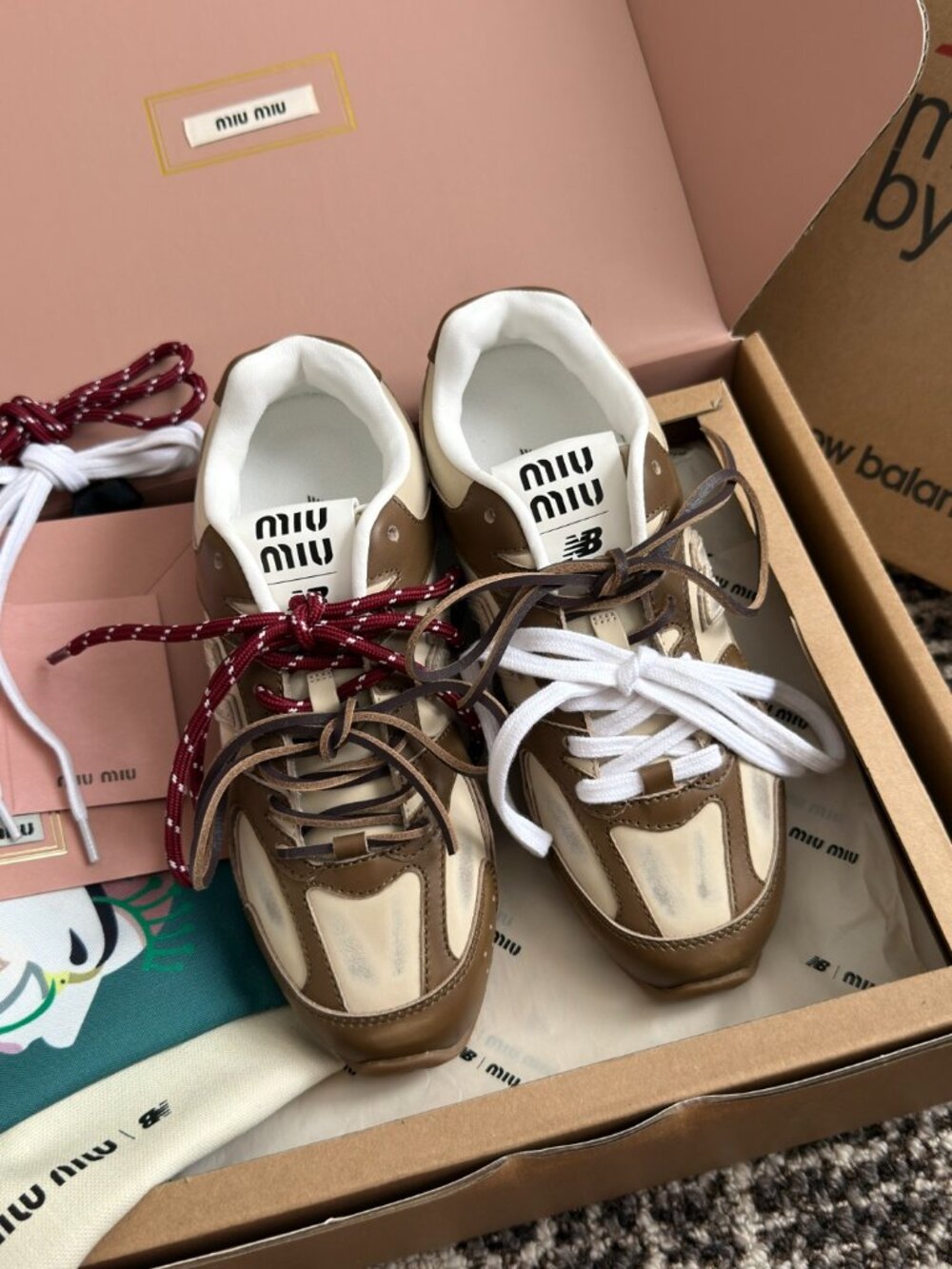 ✨ Authentic Miu Miu x New Balance 530 SL Brown Sneakers
